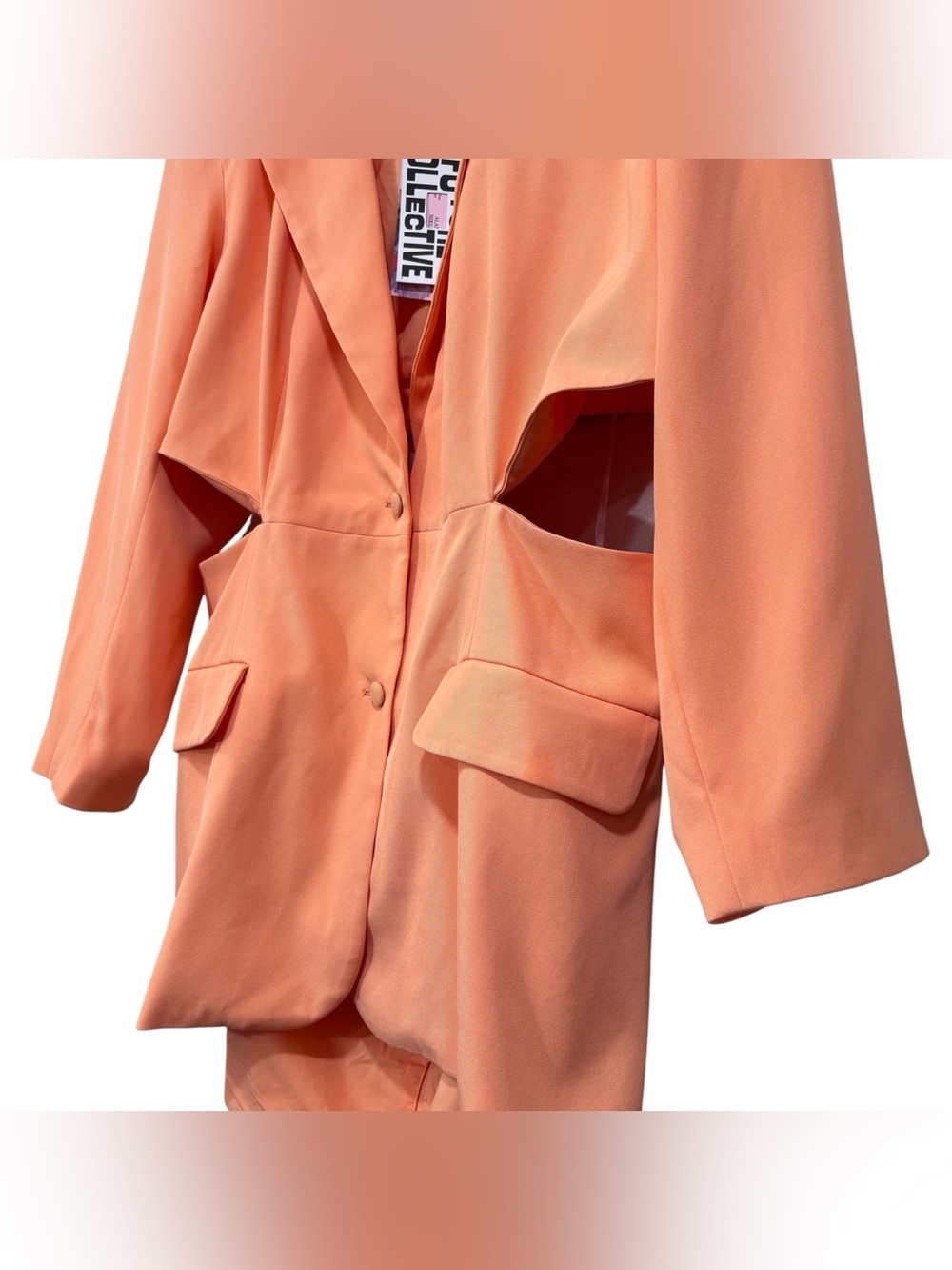 Future Collective x Alani Noelle NWT Orange Cream cutout Blazer Size XXL - Picture 7 of 14